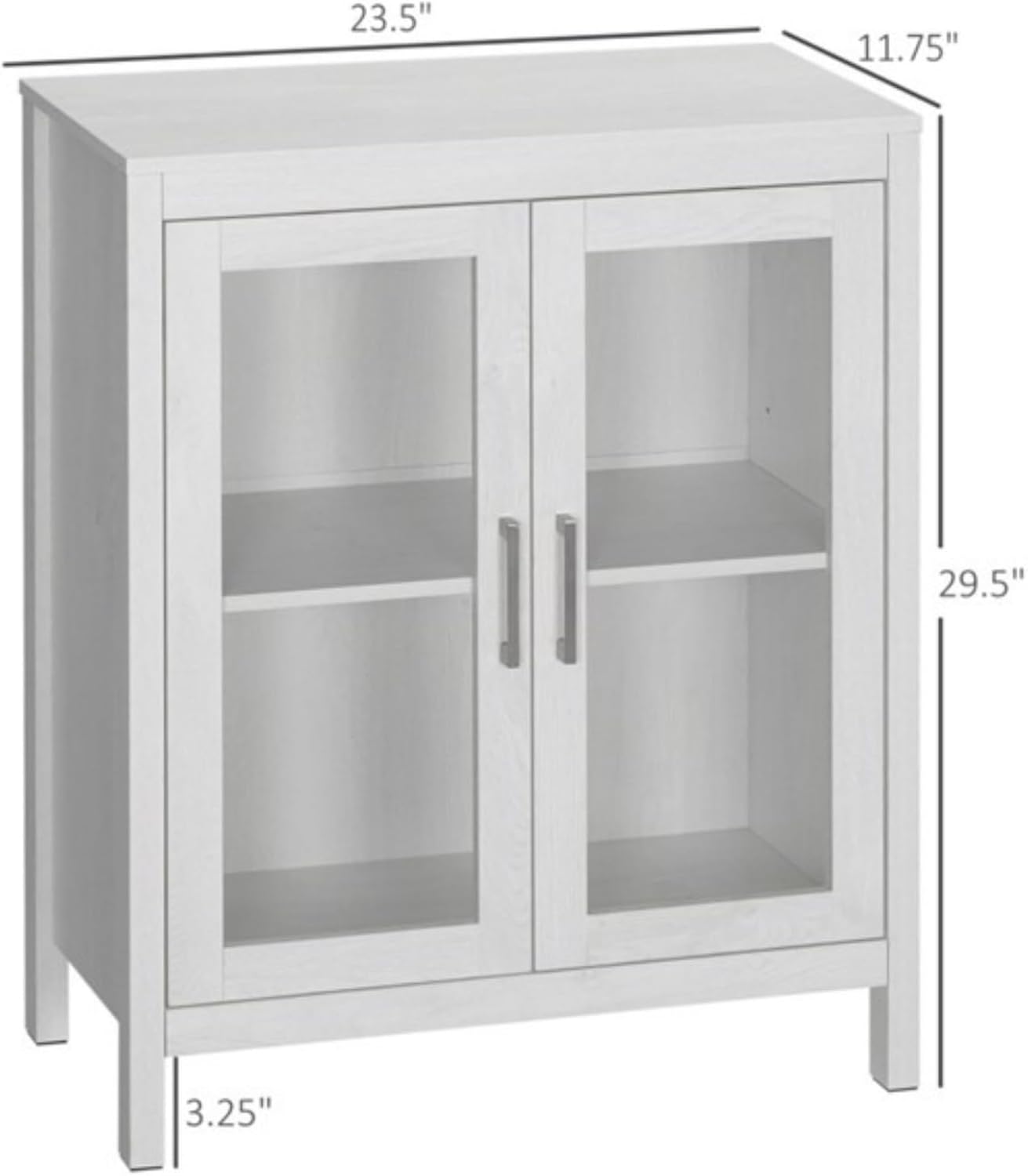 White Floor Bathroom Cabinet with Doors T22029