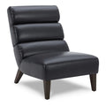 Black Faux Leather Armless Accent Chair E615