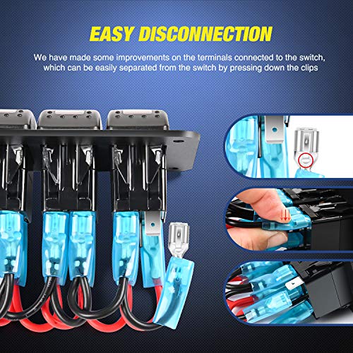 LED Light Bar Wiring Harness Kit 2 Leads 12V On Off Switch Power Relay Blade Fuse for Off Road Lights Work Light Black D816