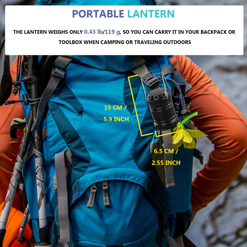 4 Pack Camping Lantern with 30 LED Bulbs and COB Flashlight U126674