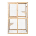 Extra Large Outdoor Wooden Cat Cage Waterproof Roof Catio with 7 Platform and 2 Resting Box (Orange) D81646