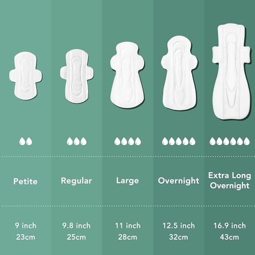 Organic Cotton Cover Pads, Regular Absorbency, Unscented, Ultra Thin Pads with Wings, 56 Total A26904