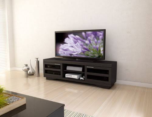 Mocha Black 66-Inch Wood Veneer TV Bench S3829