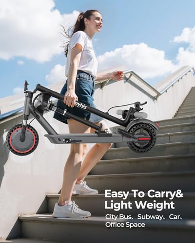 Electric Scooter with Seat, 500W Motor, 10" Solid Tires, Folding E-Scooter with Dual Suspension S970654