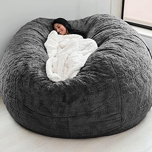 7ft Soft Fluffy Gigantic Fur Bean Bag Chair Cover H40186