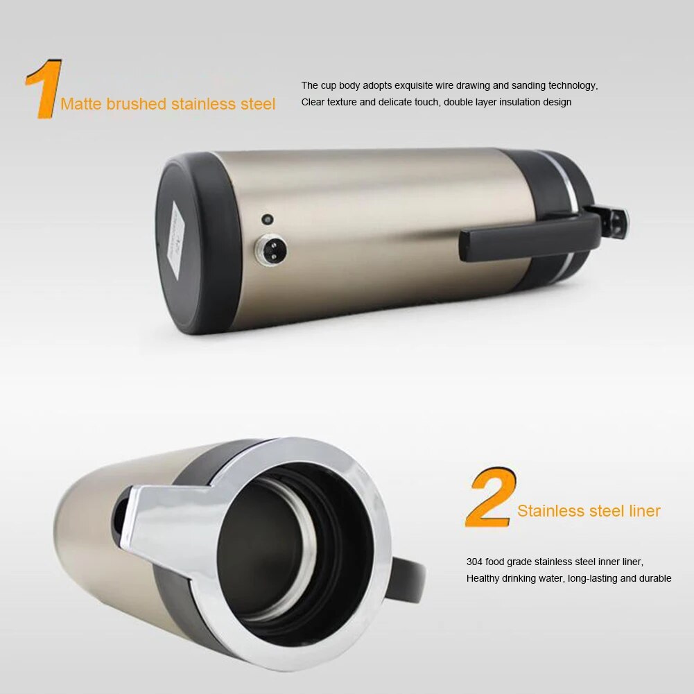 12V/24V Stainless Steel Water Heater Bottle E327