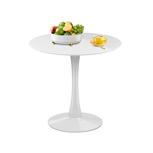 Black Round Dining Table with Metal Pedestal Base S859315