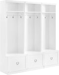 White 3-Piece Entryway Set with 3 Hall Trees T845752