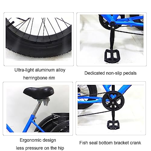 24 inch 7 Speed Fat Tire 3 Wheel Adult Tricycle with Large Basket P203