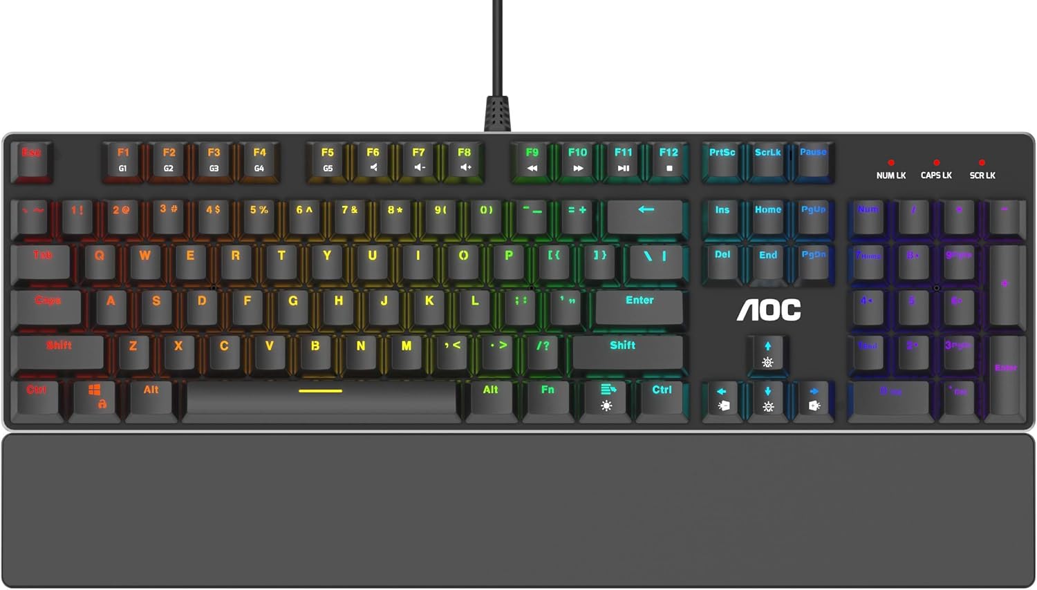 104-Key Mechanical Keyboard with RGB, Blue Switches, Detachable Wrist Rest, Pack of 2 E83193