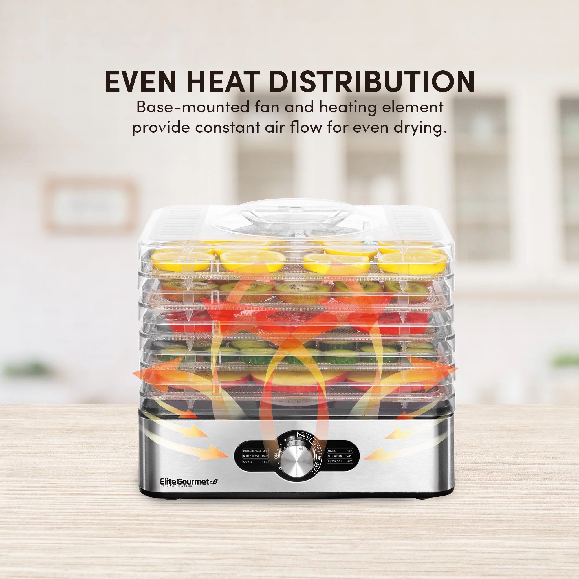 5 Stainless Steel Tray Food Dehydrator V17414