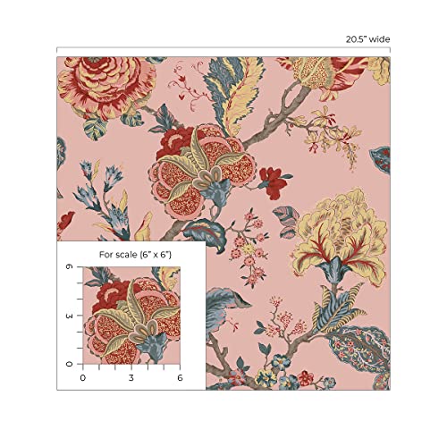 Victorian Jade Floral Prepasted Wallpaper Q905