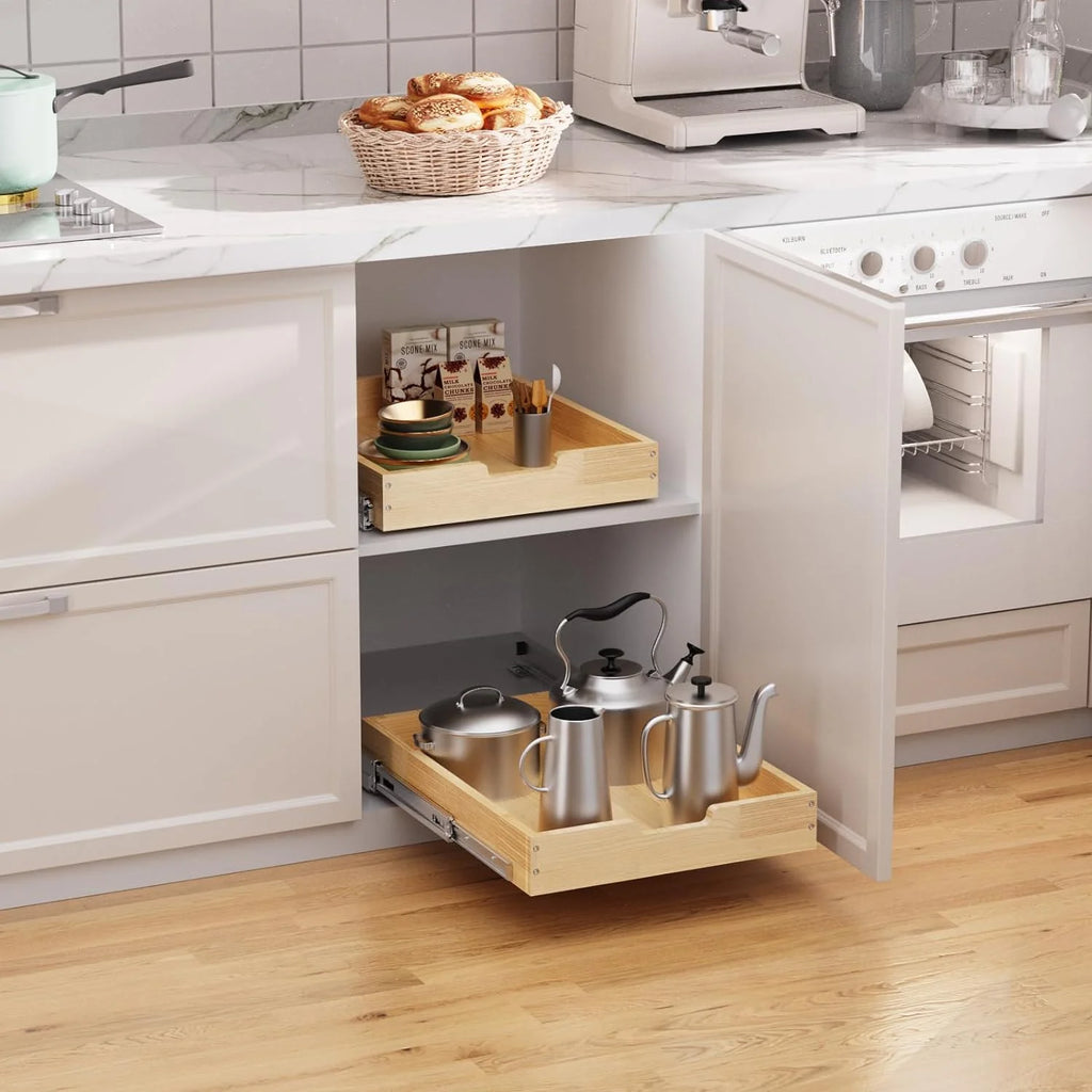 Wood Pull Out Cabinet Organizer 14W x 21D U9141