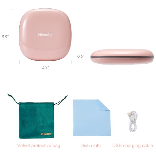 Compact LED Magnifying Travel Makeup Mirror 4 inches 1X/10X Magnification Double Sided USB Rechargeable White Q746
