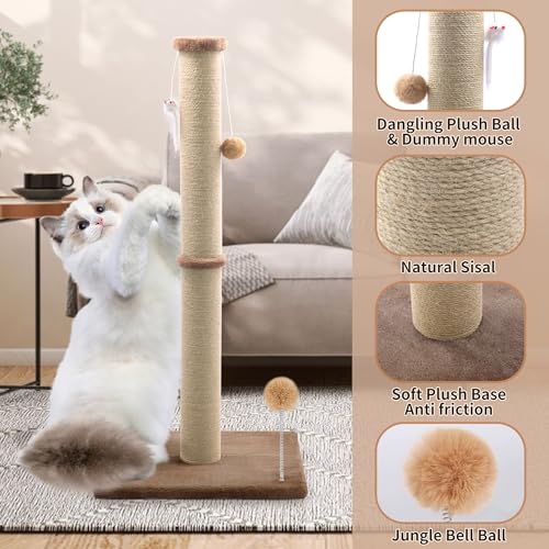 Gray 36 inch Cat Scratching Post with Sisal Rope N79246