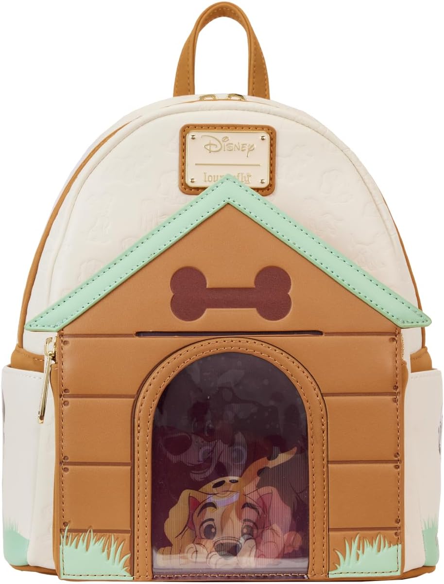 Loungefly Disney I Heart Dogs Dog House Triple Lenticular Double Strap Shoulder Bag Z9273
