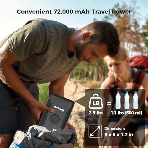 72000mAh 266Wh 12v Power Bank with 60W PD USB-C DC Wireless Charging Flashlight V455027