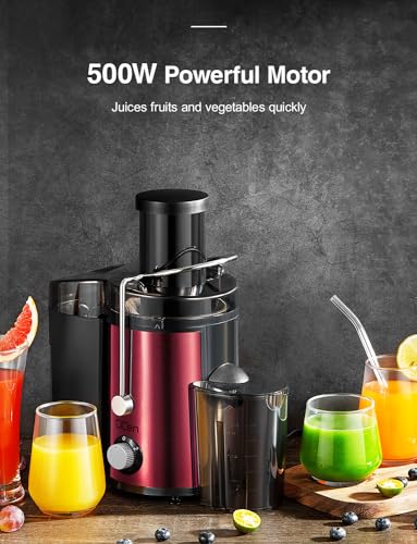 800W Centrifugal Juicer Extractor with Wide Mouth 3” Feed Chute, Stainless Steel, Black L413554
