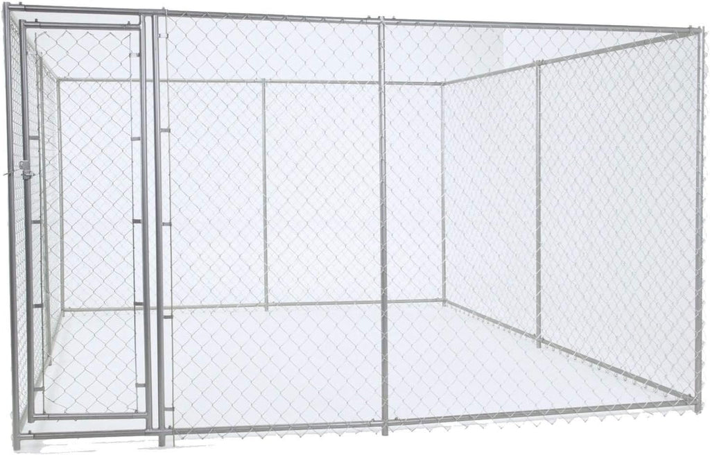 10 x 10 Foot Heavy Duty Outdoor Chain Link Dog Kennel with Door (2 Pack) J506810