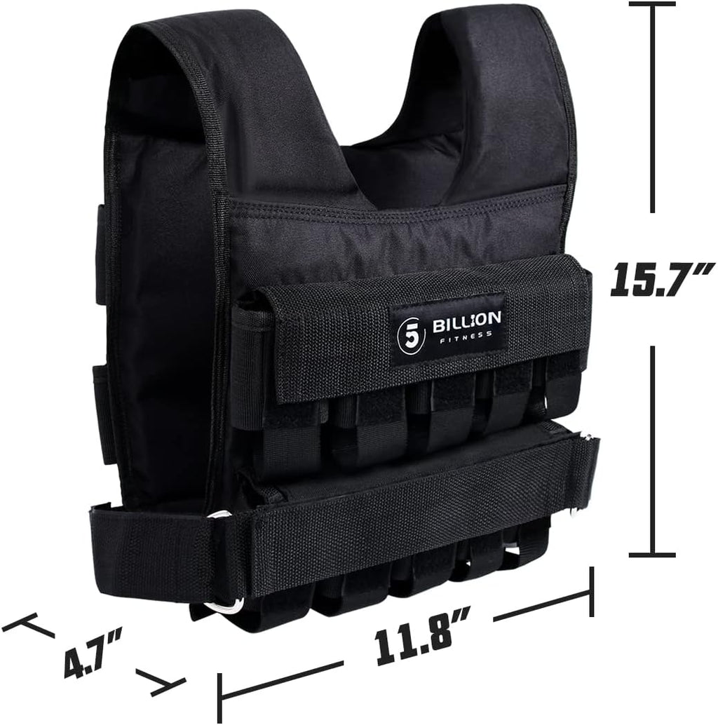 Adjustable Weighted Vest 0-44lbs with Solid Bar Weights N742