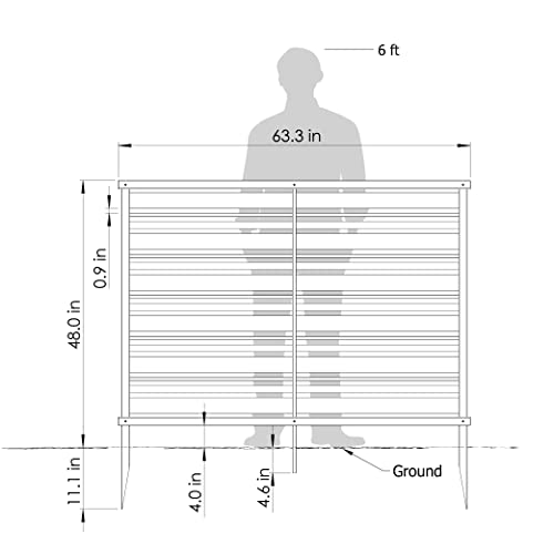 Charcoal 4 ft H x 5.3 ft W Outdoor Privacy Fence Screen 2 Panels A47101