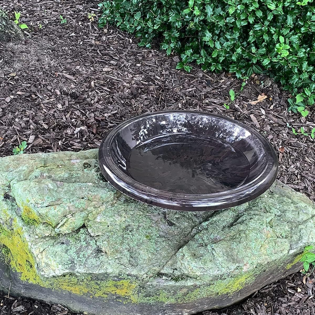 Antique Brown Fiber Clay Bird Bowl X835092