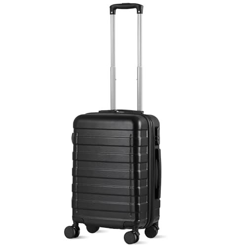 Black 21 Inch Expandable Hardside Carry On Luggage with Spinner Wheels K122997