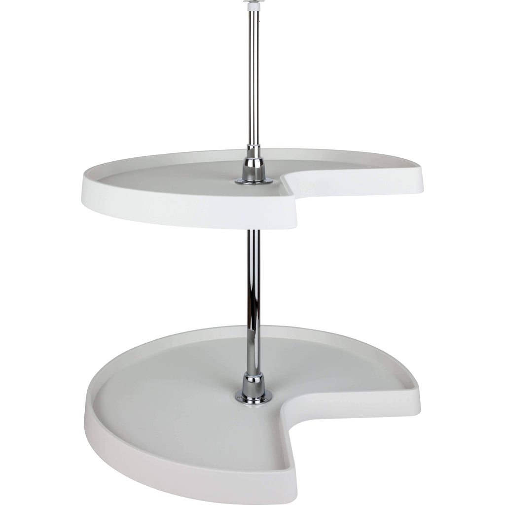 24 inch Diameter Kidney Plastic Lazy Susan Set with Chrome Hubs S4030