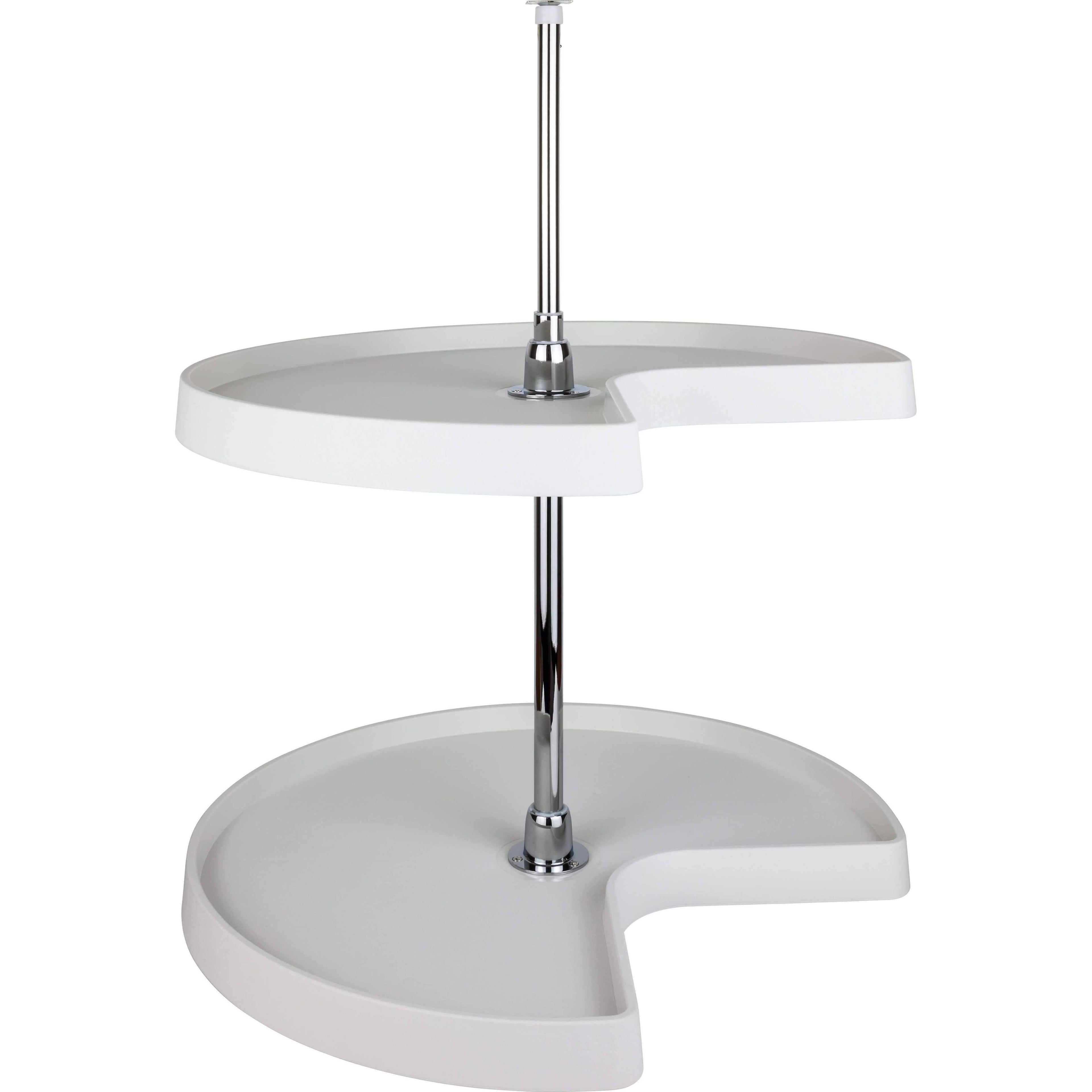 24 inch Diameter Kidney Plastic Lazy Susan Set with Chrome Hubs S4030