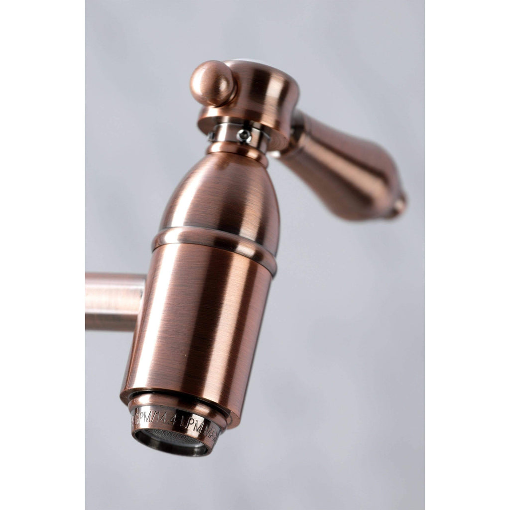 Antique Copper Wall Mount Pot Filler Kitchen Faucet W407