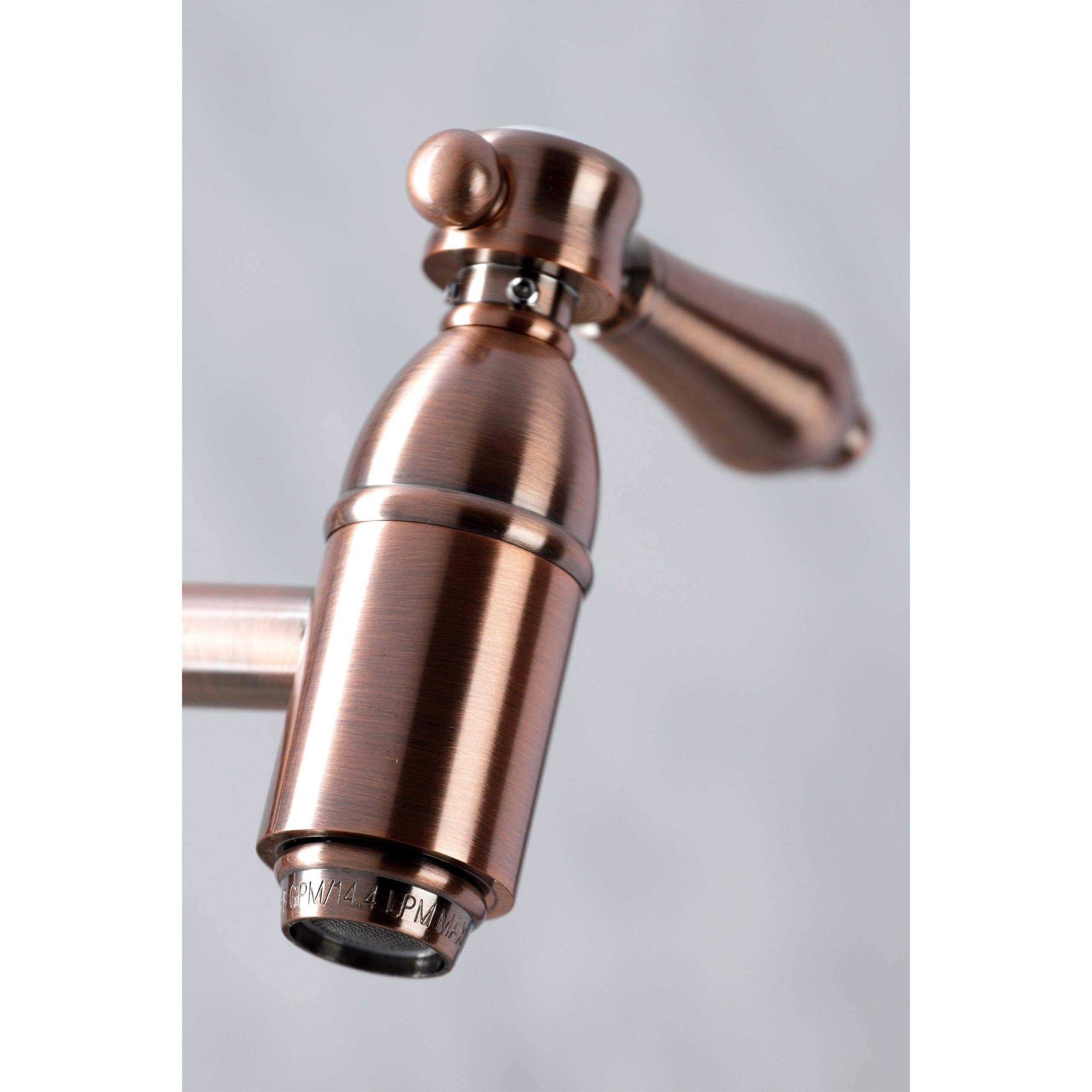 Antique Copper Wall Mount Pot Filler Kitchen Faucet W407