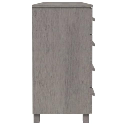 Light Gray Solid Wood Pine Sideboard X2909