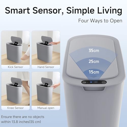 Black Motion Sensor Trash Can with Lid G6663