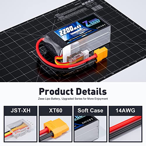 3S Lipo Battery 2200mAh 11.1V 50C Shorty Pack with XT60 Plug (2 Pack) Z10609