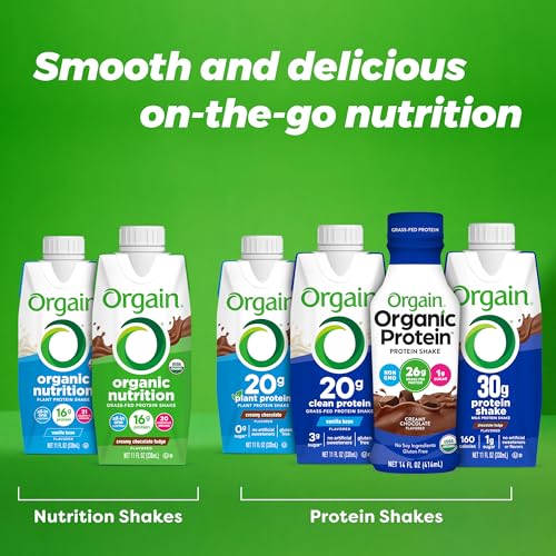 Organic Grass Fed Dairy Creamy Chocolate Whey Protein Shake, 14 Fl Oz (Pack of 12) J778080
