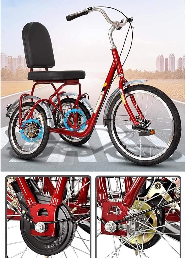 20 Inch Single Speed Adult Tricycle with Rear Shopping Basket V2719