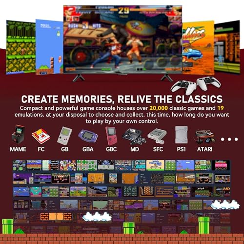 4K HDMI Retro Gaming Console Stick with 20,000+ Classic Games, 23 Emulators & Dual 2.4G Wireless Controllers P9108