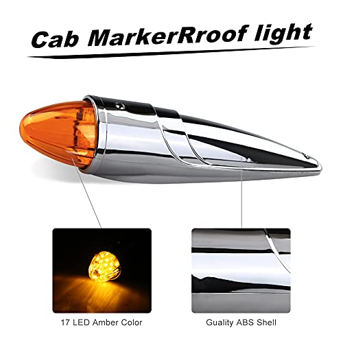 5PCS Amber LED Cab Marker Lights for Heavy Duty Truck V7968