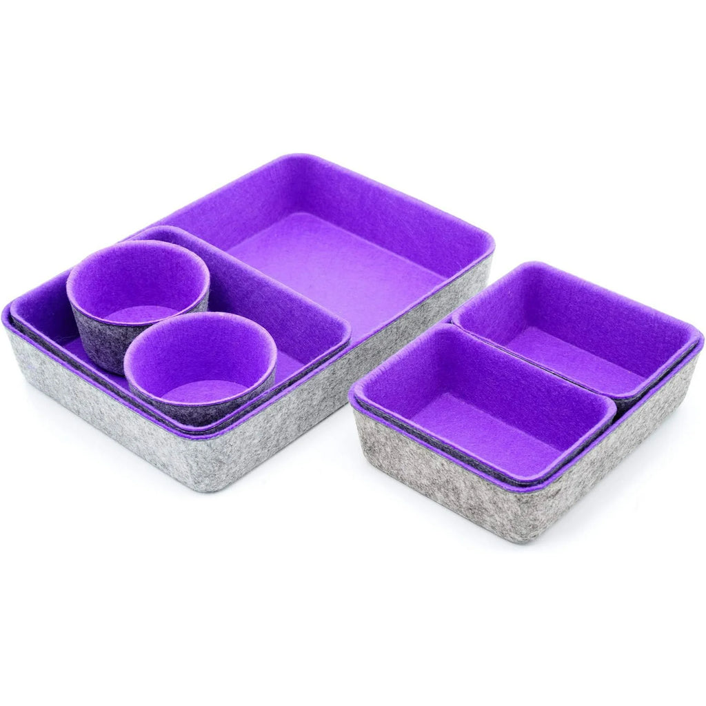 7-Piece Beige Felt Drawer Organizers E496360