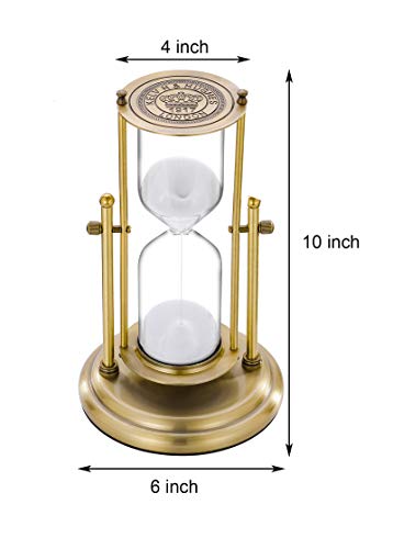 Large Antique Brass Rotating Sand Timer H186243