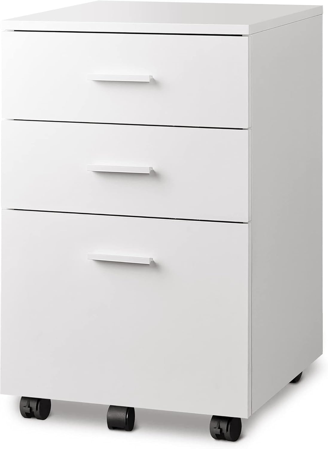 Black 3 Drawer Wood Mobile File Cabinet H895738