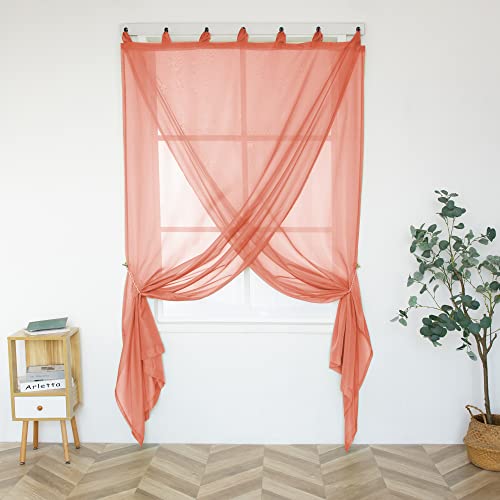 Dusty Blue Tab Top Semi Sheer Curtains, 52 x 72 inches, 2 Panels X746