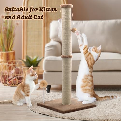 Gray 36 inch Cat Scratching Post with Sisal Rope N79246
