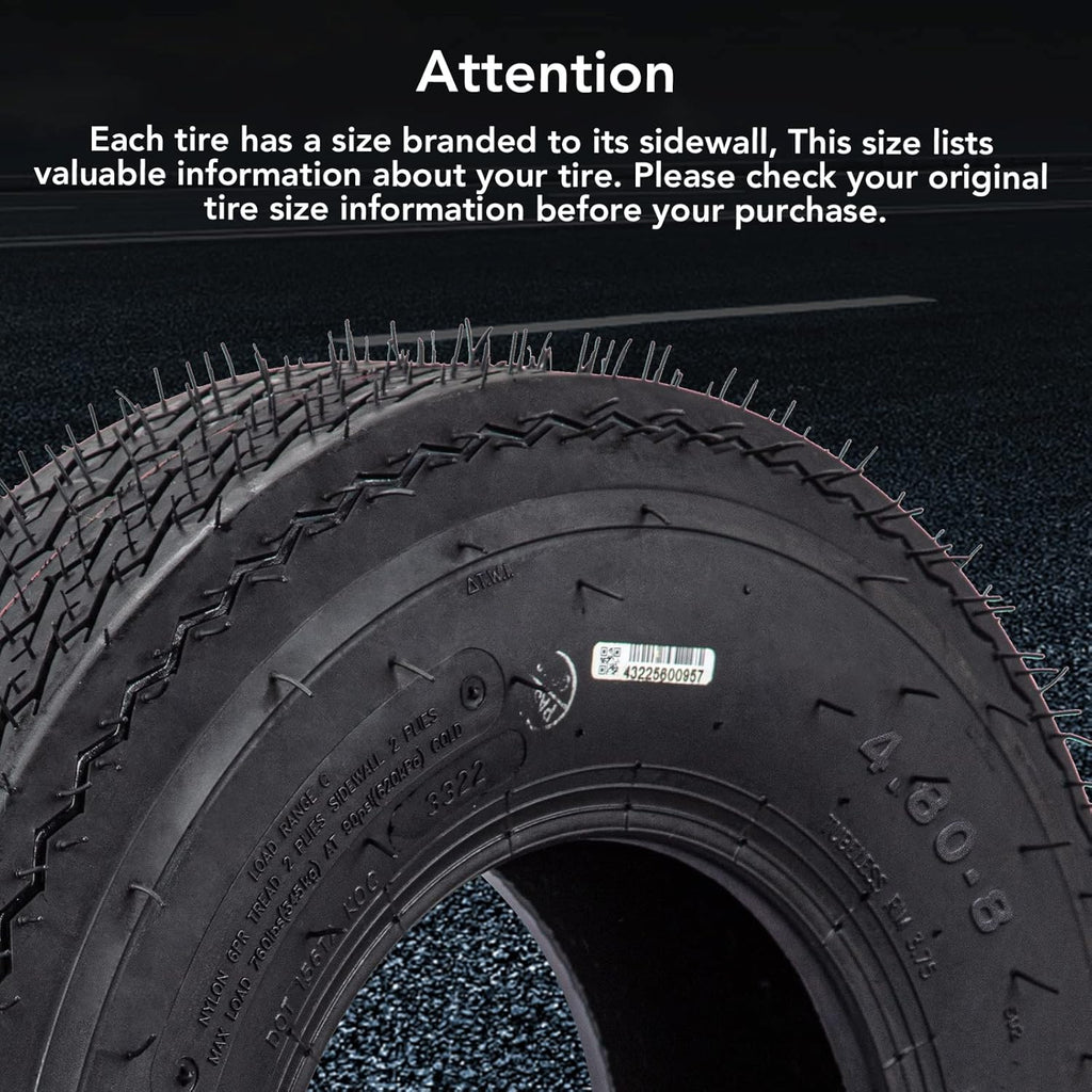 4.80-12 Trailer Tires, Load Range C, 6PR N103