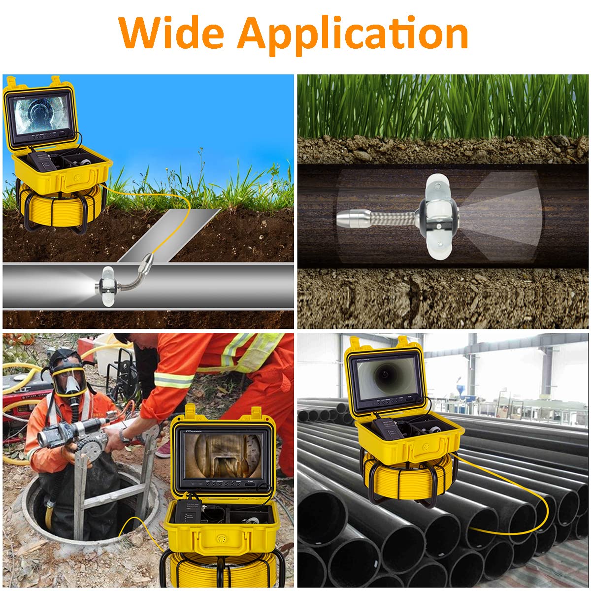 9" LCD Screen Pipe Inspection Camera with 16GB Card B295