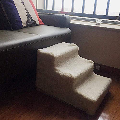 Non-Slip 3 Steps Foldable Plastic Pet Stairs with Washable Carpet W33120