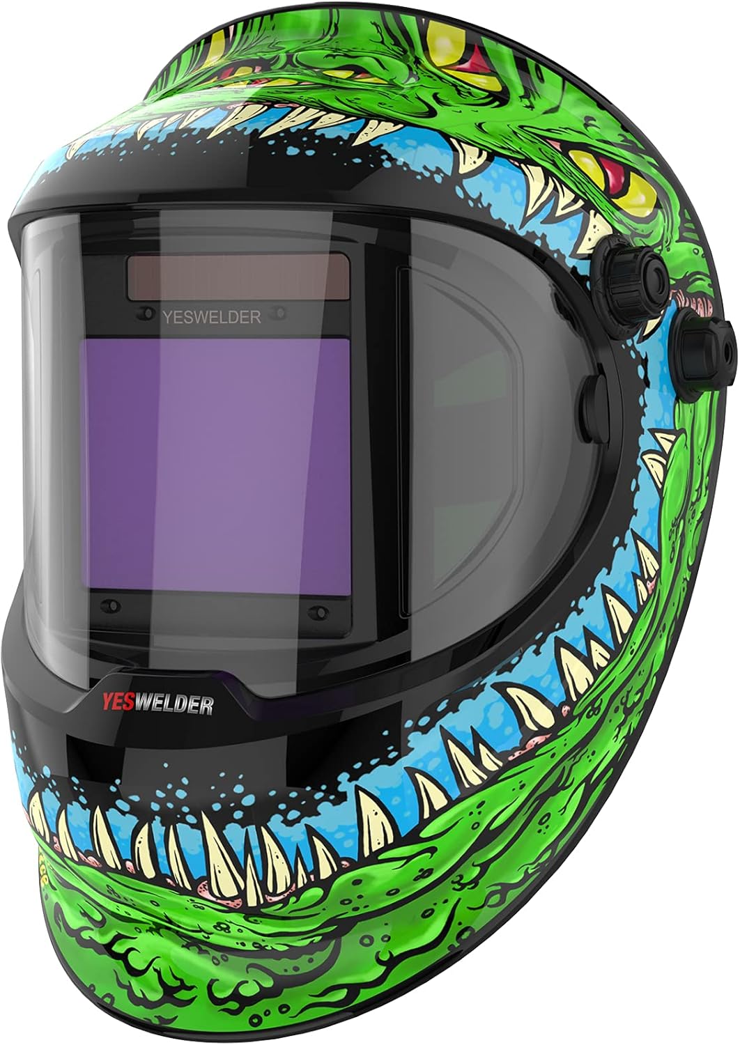 Large Viewing True Color Solar Powered Auto Darkening Welding Helmet with Side View, 4 Arc Sensor Wide Shade 4/5-9/9-13 Welder Mask M968