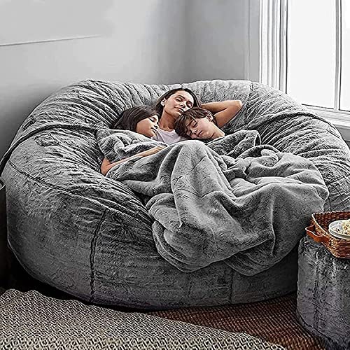 7ft Soft Fluffy Gigantic Fur Bean Bag Chair Cover H40186