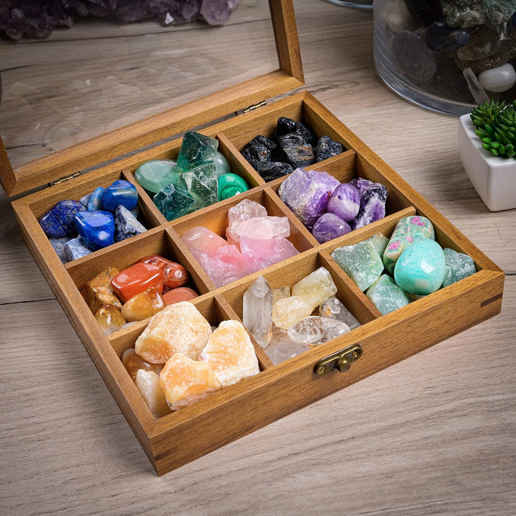 9 Grid Crystal Display Case with Acrylic Lid L81701