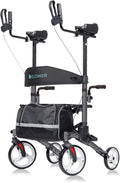 Upright Walker with Seat and Padded Armrests (Carbon Fiber Black) V52714
